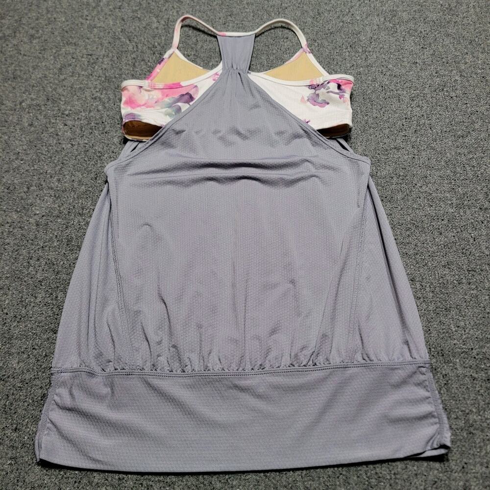 Lululemon Shirt Womens 8 Medium Fossil Blurred Blossoms No Limits Tank Racerback - Picture 5 of 11